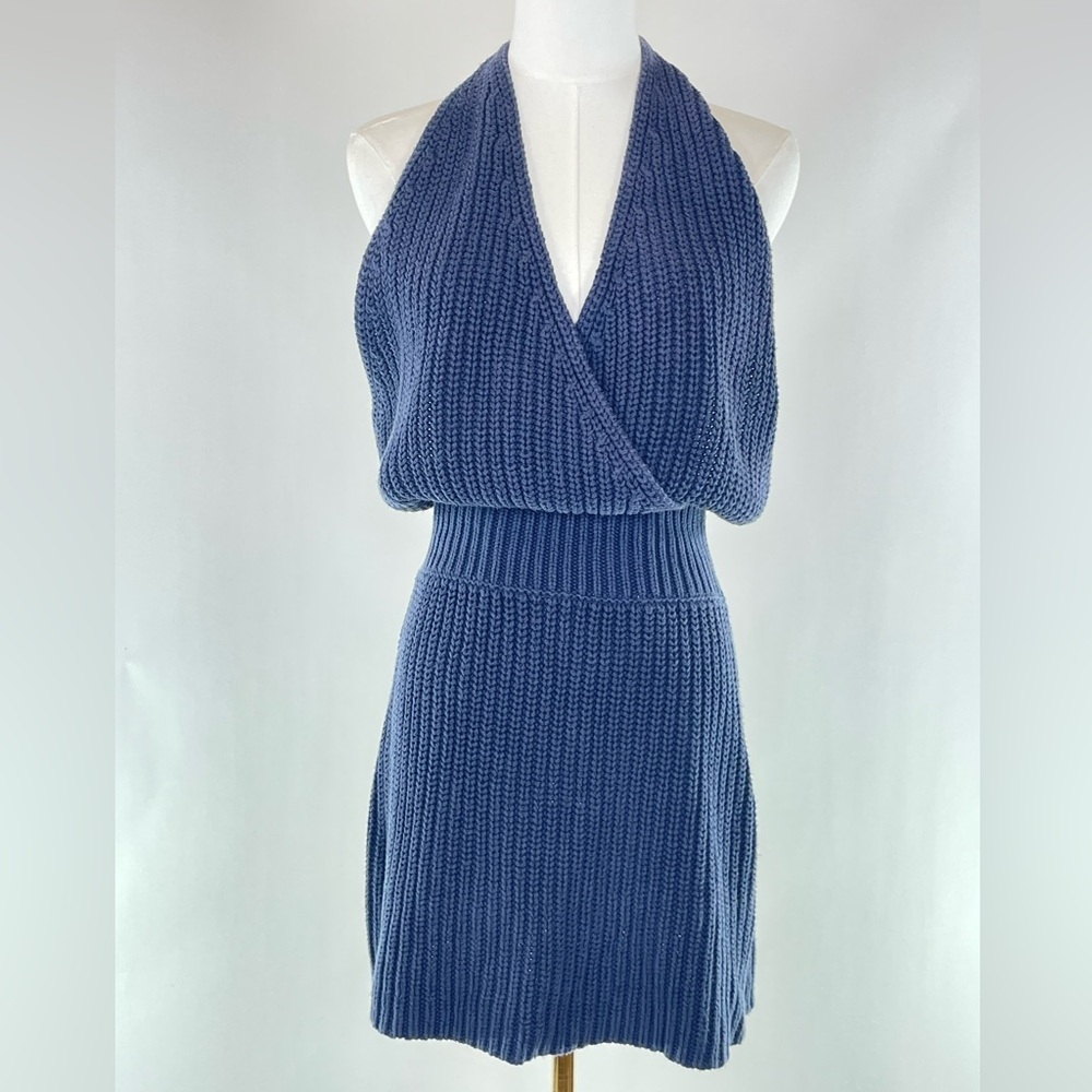 NICHOLAS Blake Halter Mini Dress in Navy, US Small